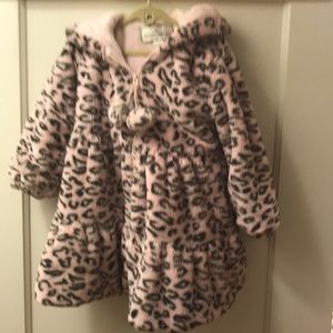 Girls pink leopard winter coat -4T